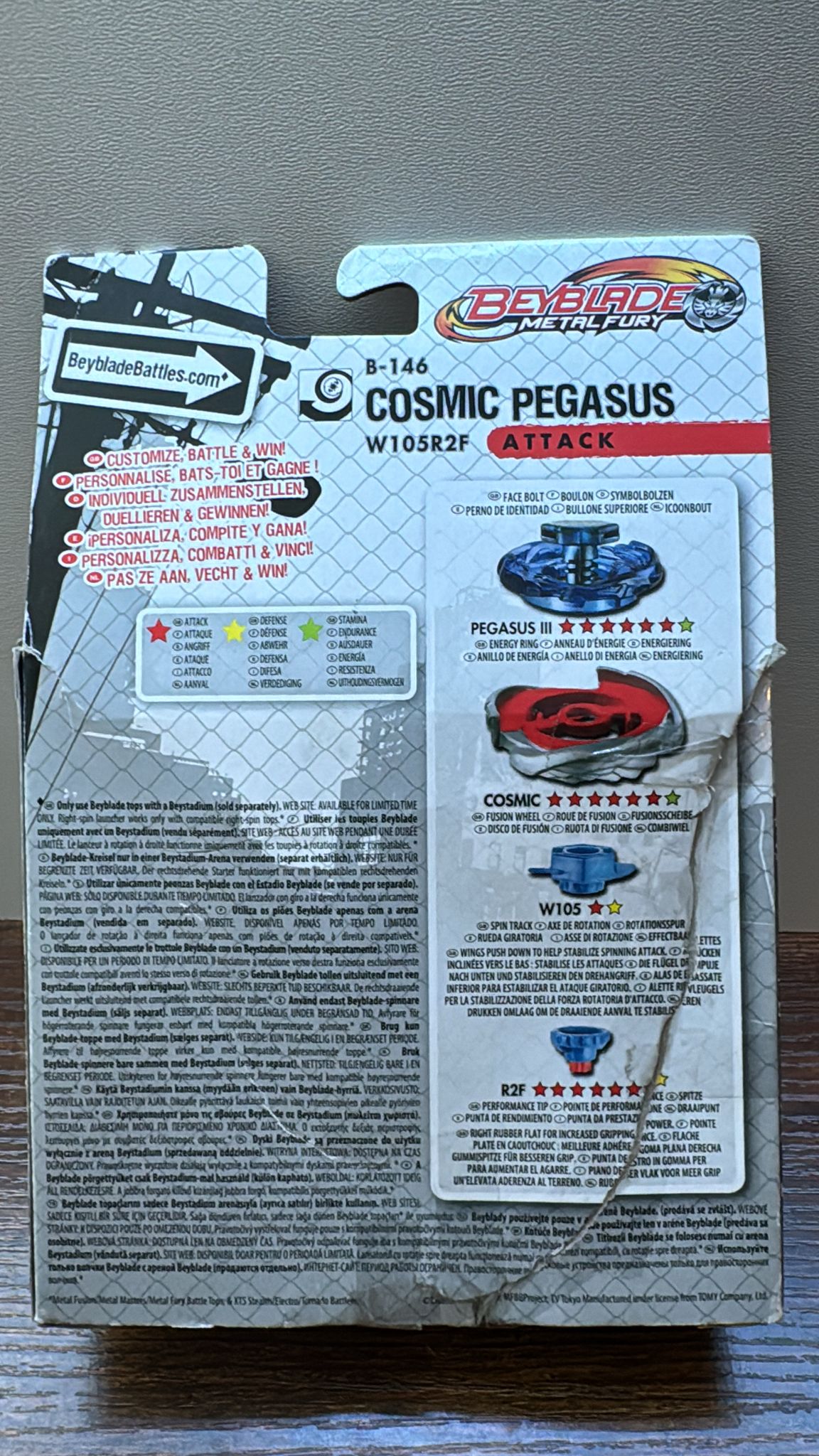 Beyblade Metal Fury COSMIC PEGASUS B-146 W105R2F