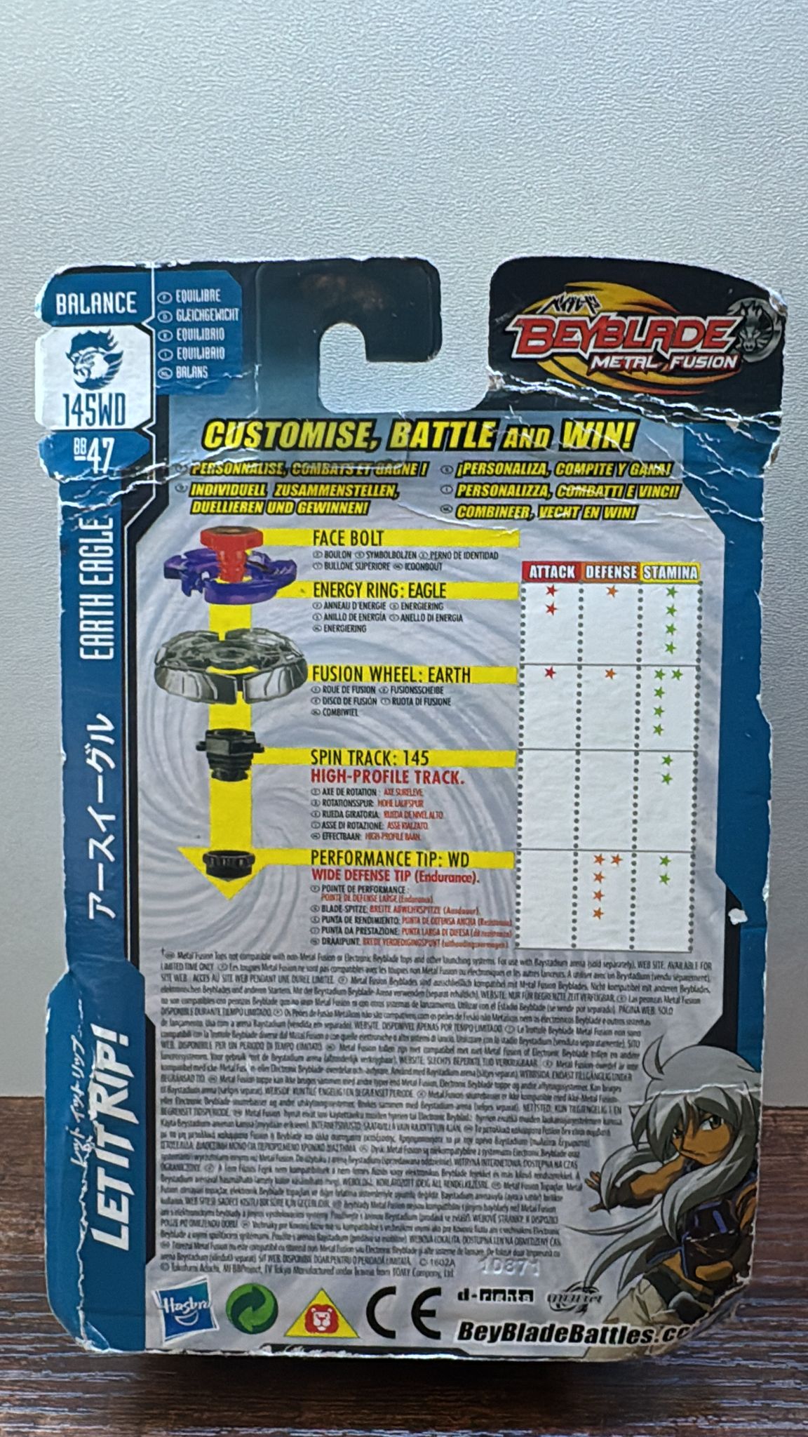 Hasbro Beyblade Metal Fusion BB47 Earth Eagle 145WD7