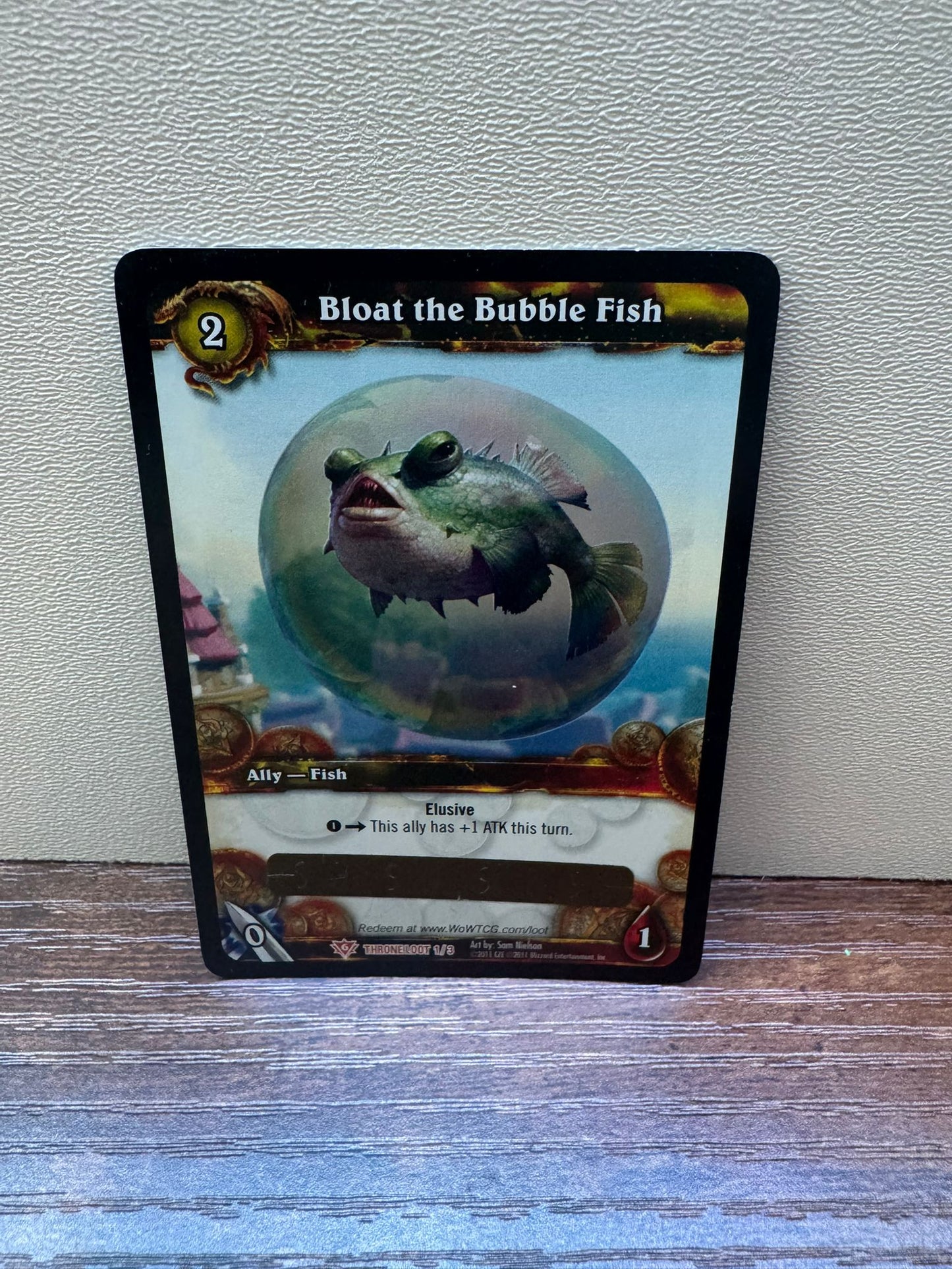 Duns der Blasenfisch (Loot) - Purple Puffer -Bloat the Bubble Fish World of Warcraft TCG