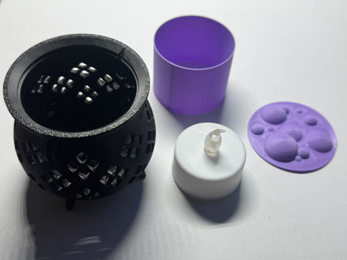 Hexenkessel-Windlicht mit LED-Teelicht | 3D-gedruckt aus PLA