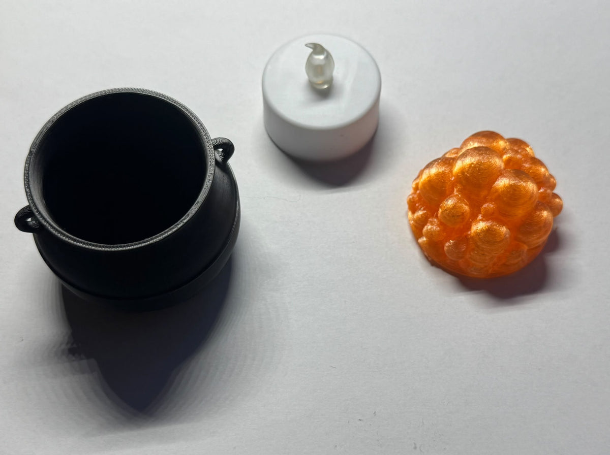 Hexenkessel-Windlicht mit LED-Teelicht | 3D-gedruckt aus PLA